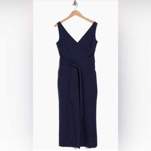 Sam Edelman Tie Waist Crop Wide Leg black Jumpsuit/size 8 - Picture 3 of 3